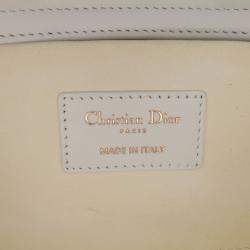 Pre Owned Dior White Medium Technical Fabric Macrocannage Lady D Joy