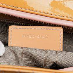 Pre Owned Dior Beige Large Patent Cannage Lady Dior