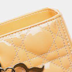 Pre Owned Dior Beige Large Patent Cannage Lady Dior