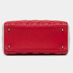 Pre Owned Dior Multicolor Medium Tricolor Lambskin Cannage Lady Dior
