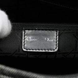 Pre Owned Dior Black Large Denim Cannage Lady Dior