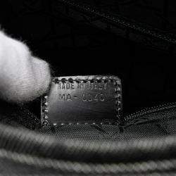 Pre Owned Dior Black Large Denim Cannage Lady Dior