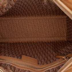 Pre Owned Dior Brown Large Patent Cannage Lady Dior