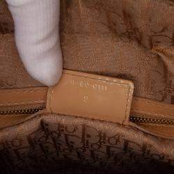 Pre Owned Dior Brown Large Patent Cannage Lady Dior