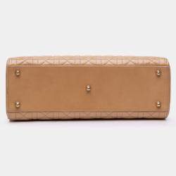 Pre Owned Dior Brown Large Patent Cannage Lady Dior