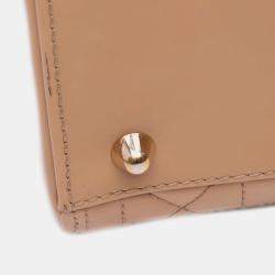 Pre Owned Dior Brown Large Patent Cannage Lady Dior