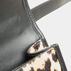 Pre Owned Dior Brown Pony Hair Leopard Print 30 Montaigne Flap
