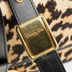 Pre Owned Dior Brown Pony Hair Leopard Print 30 Montaigne Flap