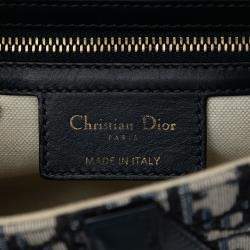 Pre Owned Dior Blue Oblique Canvas Saddle Bag