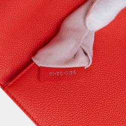 Pre Owned Dior Red Medium Grained Calfskin Diorama Flap