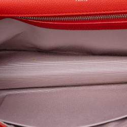 Pre Owned Dior Red Medium Grained Calfskin Diorama Flap