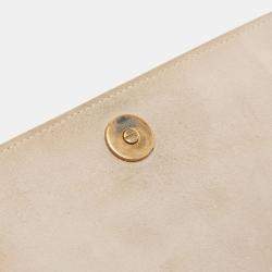 Pre Owned Dior White Studded Lambskin Diorama Wallet on Chain