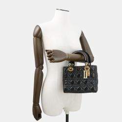 Pre Owned Dior Lady Dior Niki De Saint Phalle Collaboration 2-Way Handbag Black Leather Size Small
