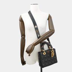 Pre Owned Dior Lady Dior Niki De Saint Phalle Collaboration 2-Way Handbag Black Leather Size Small