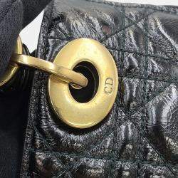 Pre Owned Dior Lady Dior Niki De Saint Phalle Collaboration 2-Way Handbag Black Leather Size Small