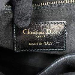 Pre Owned Dior Lady Dior Niki De Saint Phalle Collaboration 2-Way Handbag Black Leather Size Small