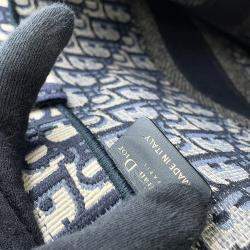 Pre Owned Dior Book Tote Navy Canvas Size Large