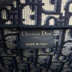 Pre Owned Dior Book Tote Navy Canvas Size Large