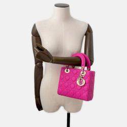 Pre Owned Dior Lady'S Dior My Abcdior Cannage Pink Lambskin Small 2-Way Bag