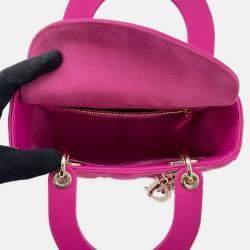 Pre Owned Dior Lady'S Dior My Abcdior Cannage Pink Lambskin Small 2-Way Bag