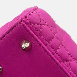 Pre Owned Dior Lady'S Dior My Abcdior Cannage Pink Lambskin Small 2-Way Bag