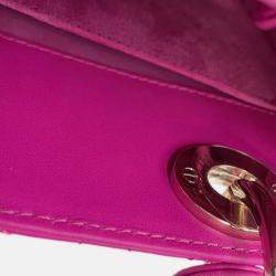 Pre Owned Dior Lady'S Dior My Abcdior Cannage Pink Lambskin Small 2-Way Bag