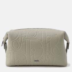 Pre Owned Dior Gravity Pouch Gray Leather