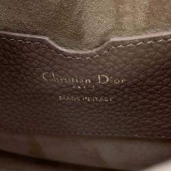 Pre Owned Dior Bobby Greige Grained Calfleather Medium Shoulder Bag