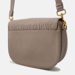 Pre Owned Dior Bobby Greige Grained Calfleather Medium Shoulder Bag