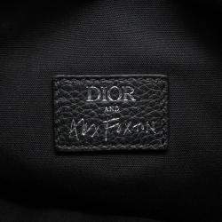 Pre Owned Dior Oblique Saddlebag By Alex Foxton Navy/Multicolor Canvas Leather