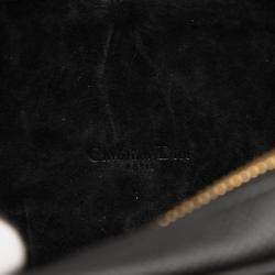 Pre Owned Dior Black Grained Calfskin Caro Double Pouch
