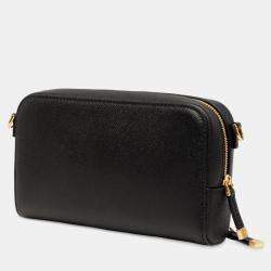 Pre Owned Dior Black Grained Calfskin Caro Double Pouch