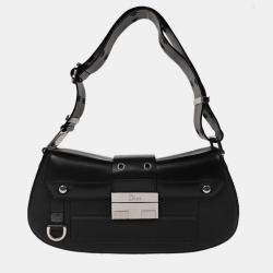 Pre Owned Christian Dior Black Leather Street Chic Columbus Shoulder Bag