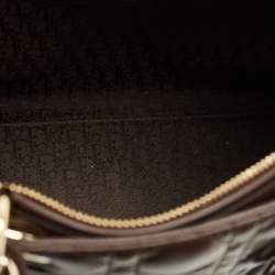 Pre Owned Dior Dark Brown Cannage Leather Large Lady Dior Tote