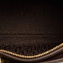 Pre Owned Dior Dark Brown Cannage Leather Large Lady Dior Tote