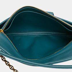 Pre Owned Dior Blue Medium Calfskin DiorDouble Chain Bag