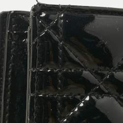 Pre Owned Dior Black Cannage Patent Leather Lady Dior Chain Clutch