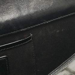 Pre Owned Dior Black Cannage Patent Leather Lady Dior Chain Clutch