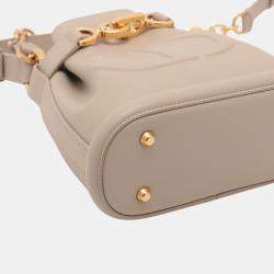 Pre Owned Dior Beige Small Embossed Calfskin CEst Dior Bag