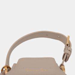 Pre Owned Dior Beige Small Embossed Calfskin CEst Dior Bag