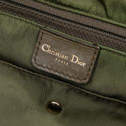 Pre Owned Dior Green Camouflage Coated Canvas Double Saddle Bowler Bag