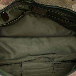 Pre Owned Dior Green Camouflage Coated Canvas Double Saddle Bowler Bag