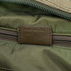 Pre Owned Dior Green Camouflage Coated Canvas Double Saddle Bowler Bag