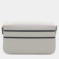 Pre Owned Dior White Small Smooth Calfskin Embroidered Diorcamp Messenger Bag