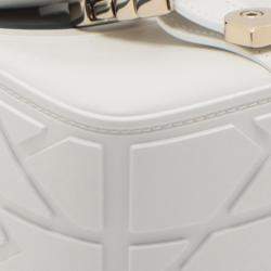 Pre Owned Dior White Small Smooth Calfskin Embroidered Diorcamp Messenger Bag