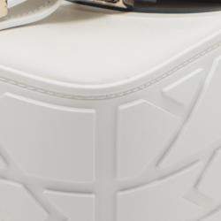Pre Owned Dior White Small Smooth Calfskin Embroidered Diorcamp Messenger Bag