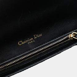 Pre Owned Dior Black Small Lambskin Studded Diorama Flap