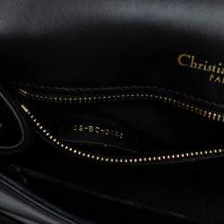 Pre Owned Dior Black Small Lambskin Studded Diorama Flap