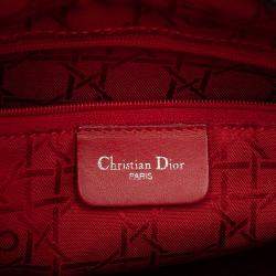 Pre Owned Dior Navy Blue Medium Glazed Calfskin Lady Dior