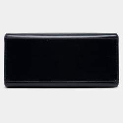 Pre Owned Dior Navy Blue Medium Glazed Calfskin Lady Dior